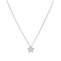 Sterling Silver CZ Floating Star Necklace 16-32 Inches