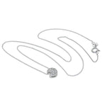 Sterling Silver Moon Clear CZ Floating Necklace 16 32 Inches