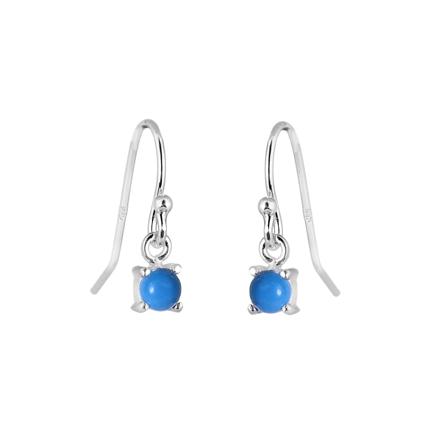 Sterling Silver Turquoise December Birthstone Dangle Earrings