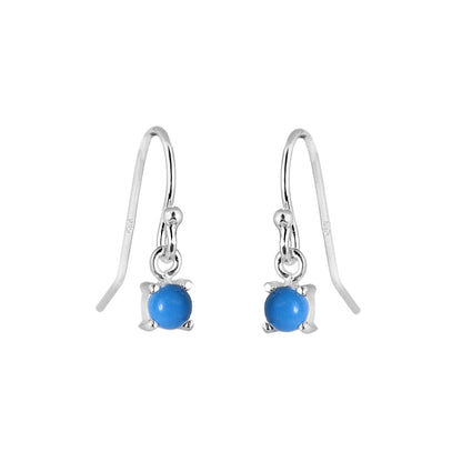Sterling Silver Turquoise December Birthstone Dangle Earrings
