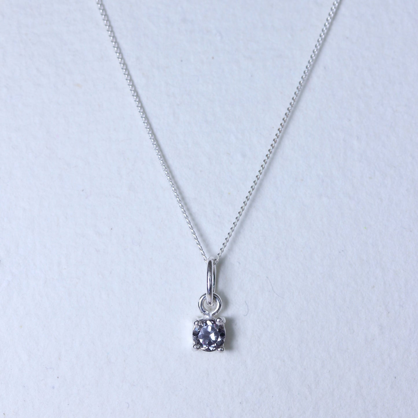 Sterling Silver Alexandrite CZ Birthstone Necklace - 14 - 32 Inches