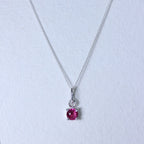 Sterling Silver Tourmaline CZ October Birthstone Necklace - 14 - 32 Inches