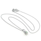 Sterling Silver Opal October Birthstone Necklace - 14 - 32 Inches