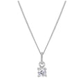 Sterling Silver Clear CZ April Birthstone Necklace - 14 - 32 Inches