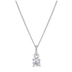 Sterling Silver Clear CZ April Birthstone Necklace - 14 - 32 Inches