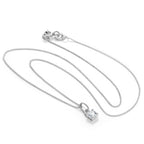 Sterling Silver Clear CZ April Birthstone Necklace - 14 - 32 Inches