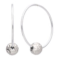 Sterling Silver 22mm Hoop Earrings with Chevron Cut Ball Beads