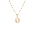 9ct Gold Cut Out World Necklace - 16 - 18 Inches