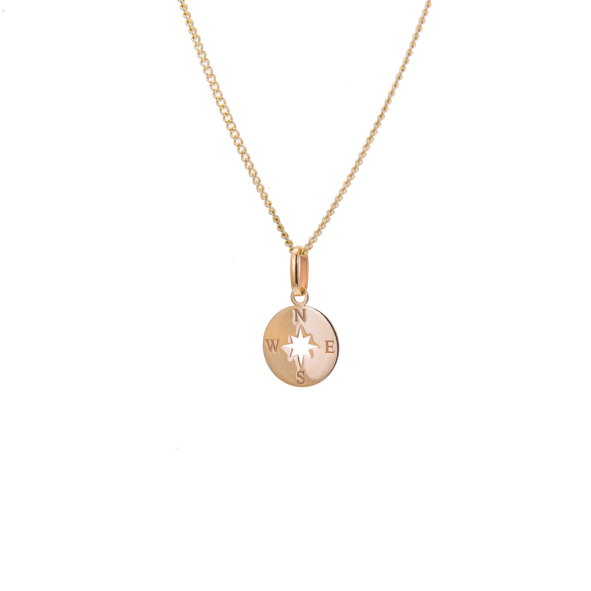 9ct Gold Compass Necklace - 16 - 18 Inches
