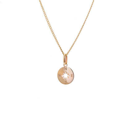 9ct Gold Compass Necklace - 16 - 18 Inches