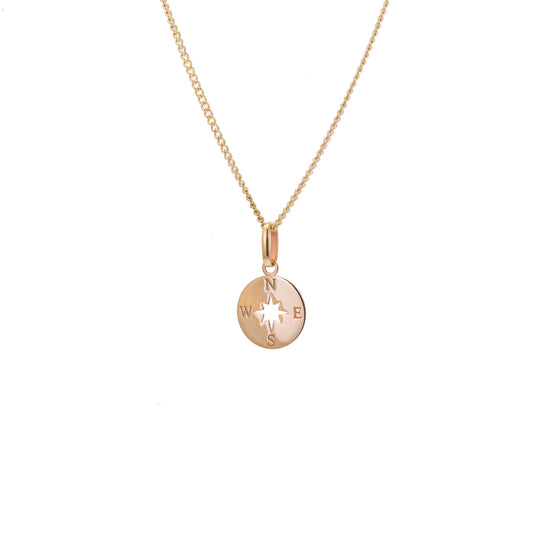 9ct Gold Compass Necklace - 16 - 18 Inches