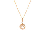 Small 9ct Gold Paw Print Necklace - 16 - 20 Inches