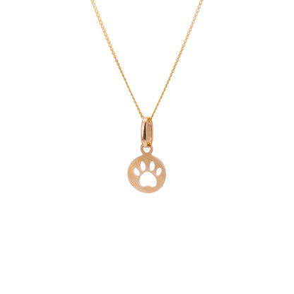 Small 9ct Gold Paw Print Necklace - 16 - 20 Inches