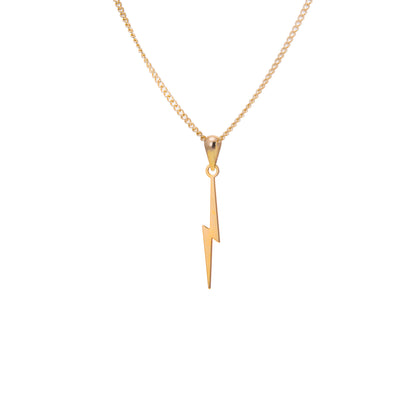 9ct Gold Lightning Bolt Necklace - 16 - 18 Inches