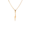 9ct Gold Lightning Bolt Necklace - 16 - 18 Inches