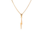 9ct Gold Lightning Bolt Necklace - 16 - 18 Inches