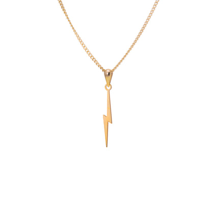 9ct Gold Lightning Bolt Necklace - 16 - 18 Inches