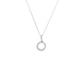 9ct White Gold CZ Karma Circle Necklace - 16 - 20 Inches