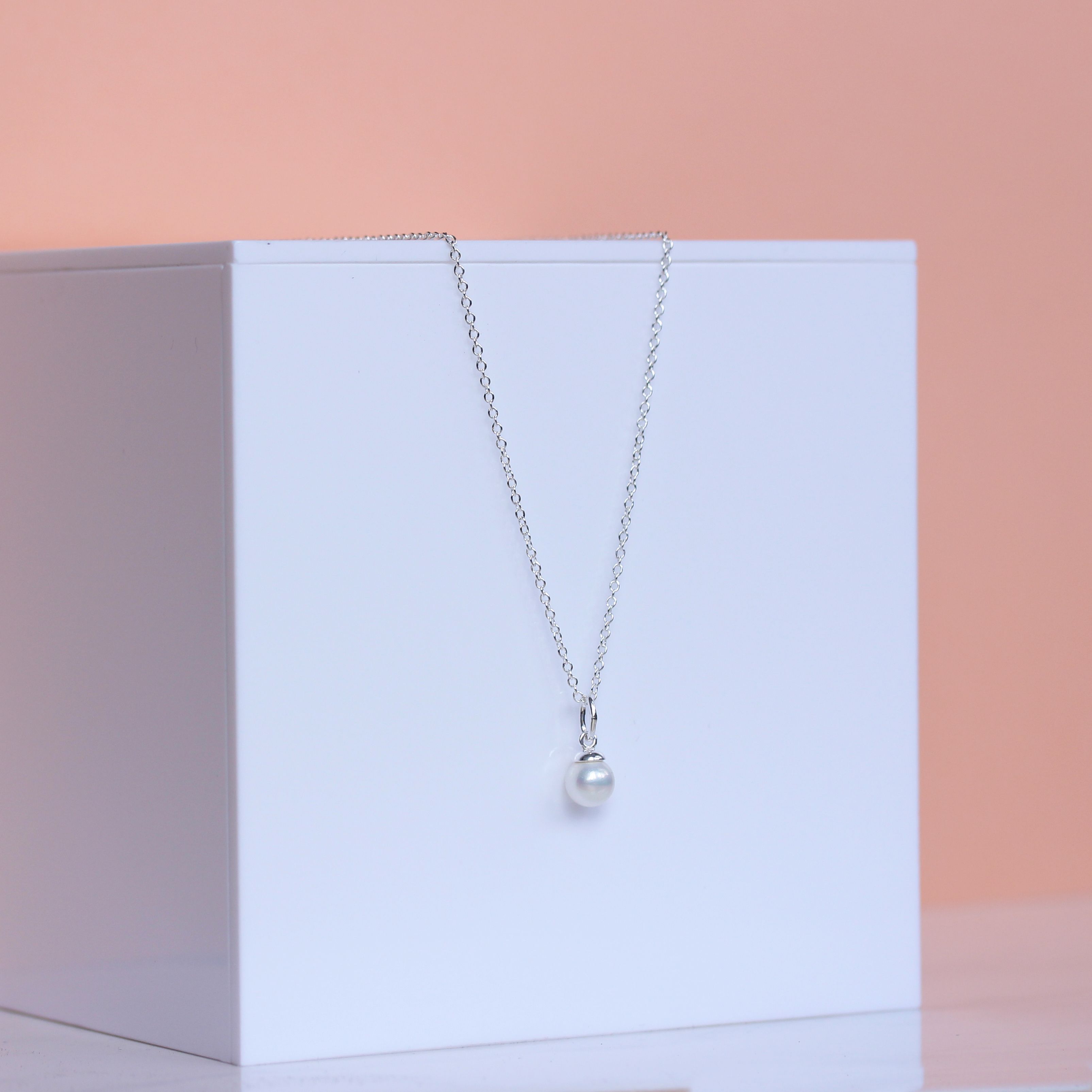 Sterling Silver & Freshwater Pearl Belcher Necklace 16 - 32 Inches