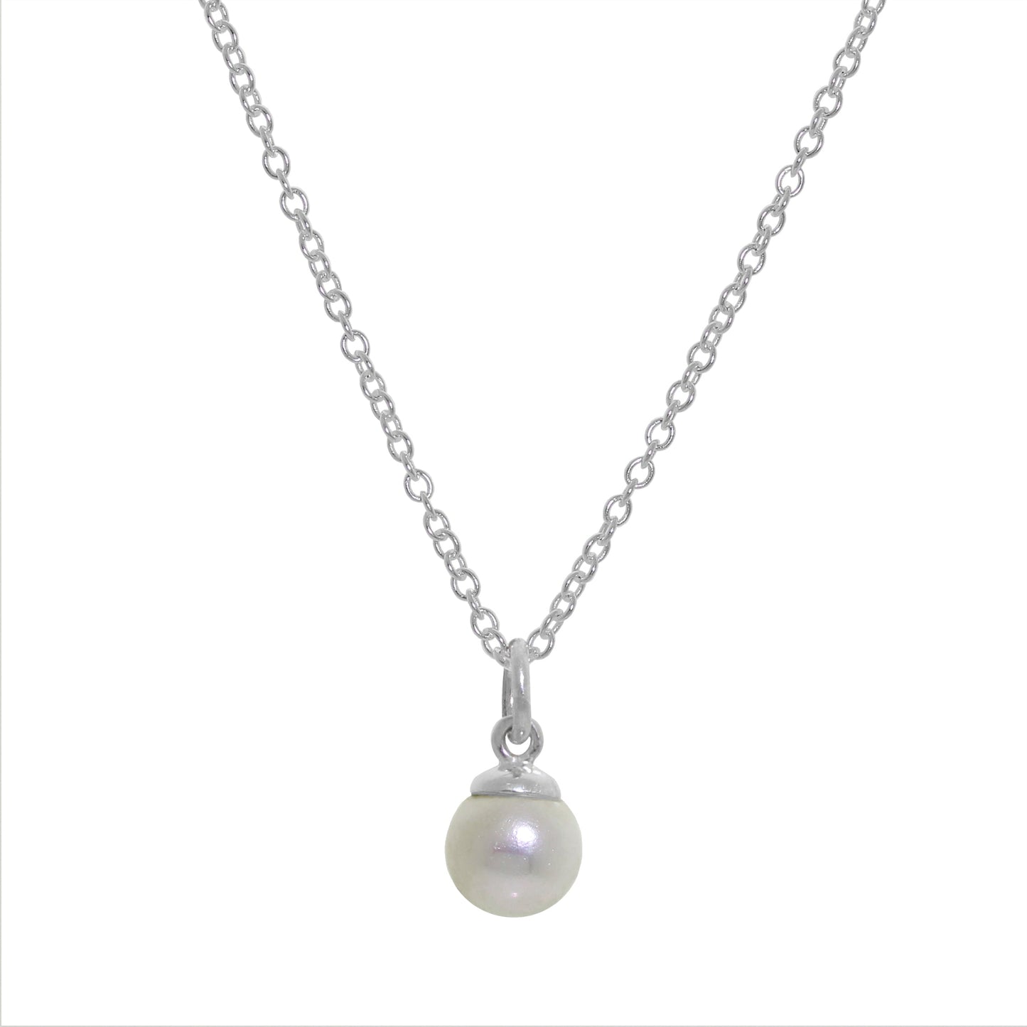 Sterling Silver & Freshwater Pearl Belcher Necklace 16 - 32 Inches