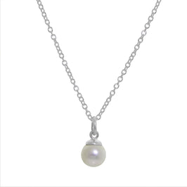 Sterling Silver & Freshwater Pearl Belcher Necklace 16 - 32 Inches