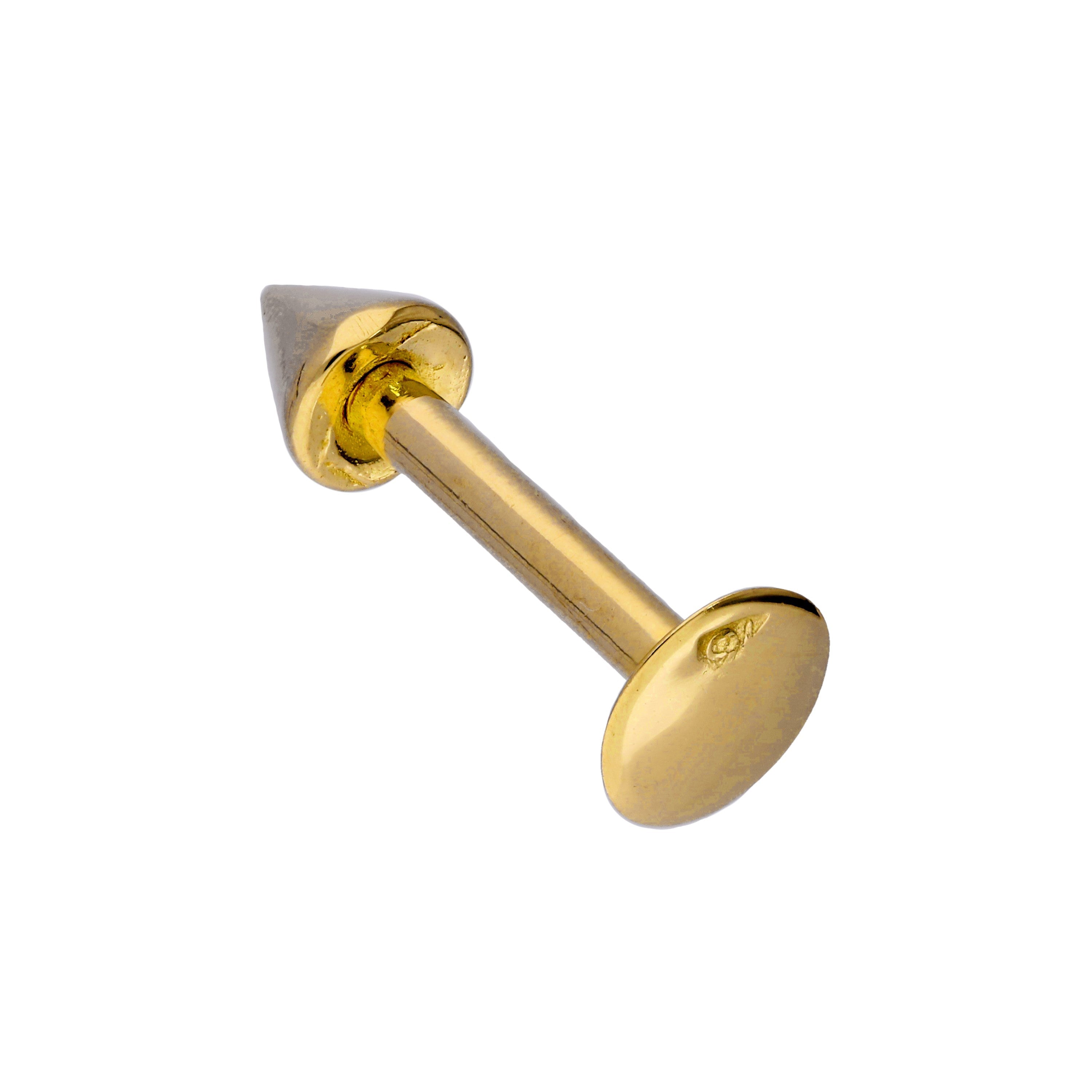 9ct Gold Spiked Labret Helix Piercing