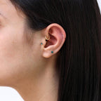 9ct White Gold 8mm Helix Hoop Ring