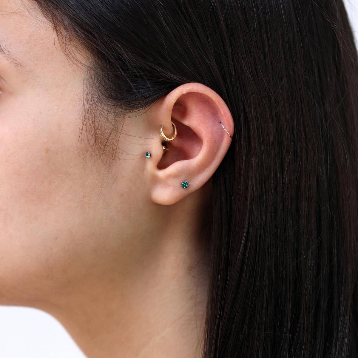 9ct White Gold 8mm Helix Hoop Ring