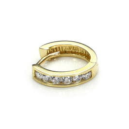 9ct Yellow Gold Clear CZ Huggie Hoop Helix Piercing