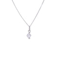Sterling Silver Clear CZ Bead Necklace - 14 - 22 Inches
