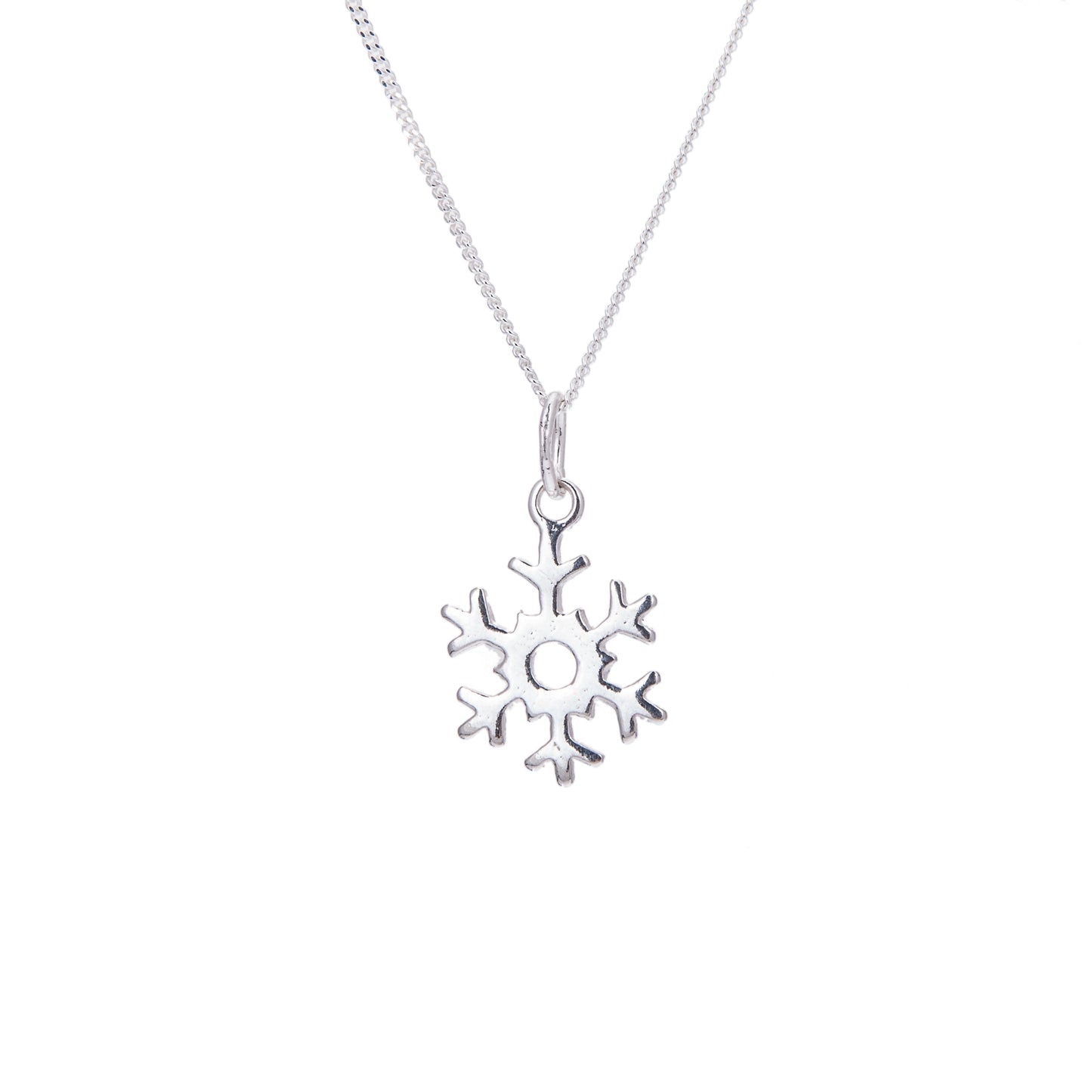 Sterling Silver Snowflake Necklace - 14 - 32 Inches