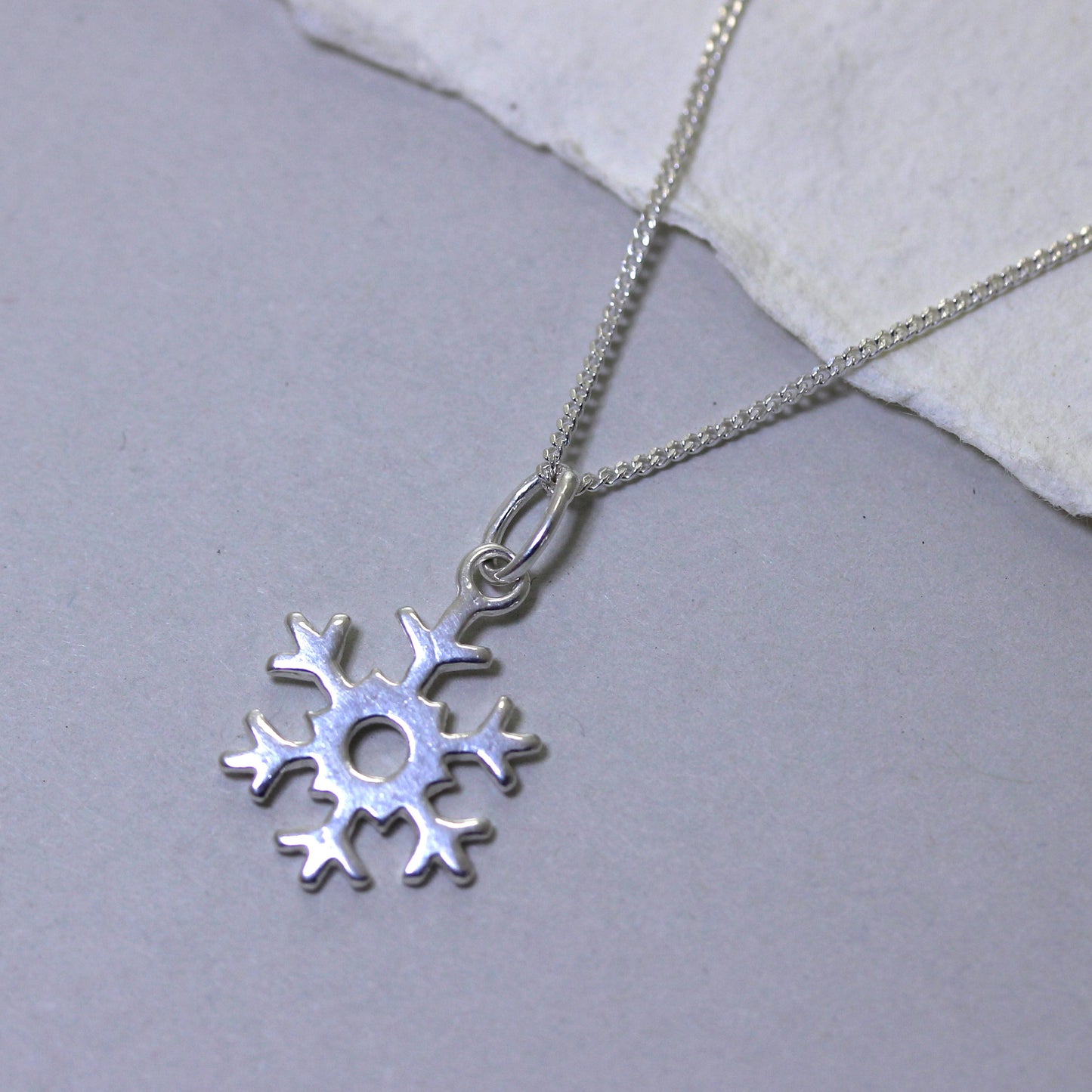 Sterling Silver Snowflake Necklace - 14 - 32 Inches