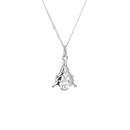 Sterling Silver Christmas Tree Necklace - 16 - 32 Inches