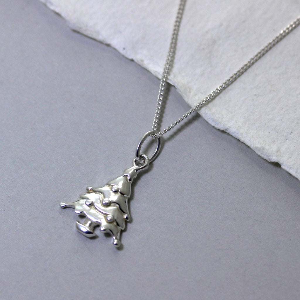 Sterling Silver Christmas Tree Necklace - 14 - 32 Inches