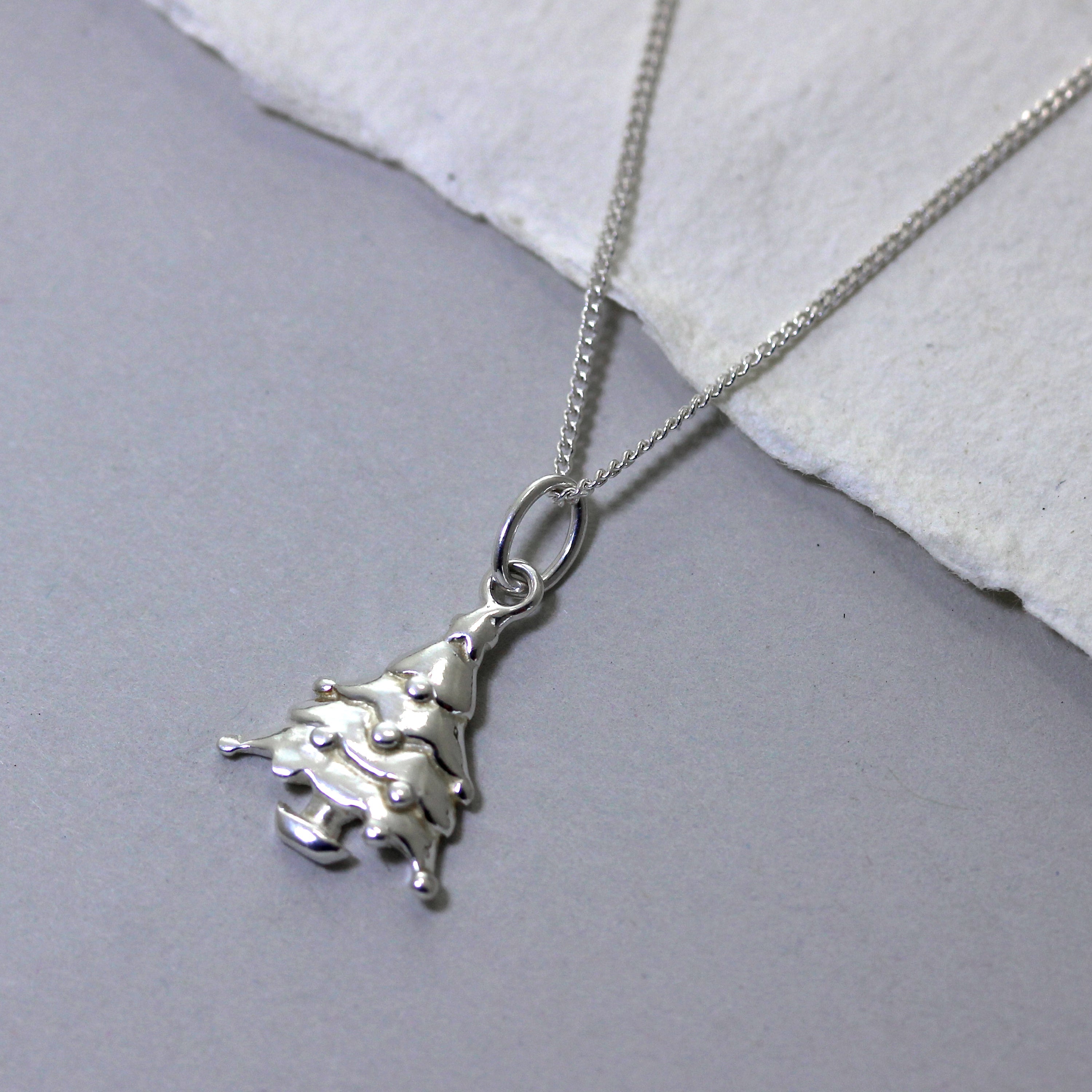 Sterling Silver Christmas Tree Necklace - 14 - 32 Inches