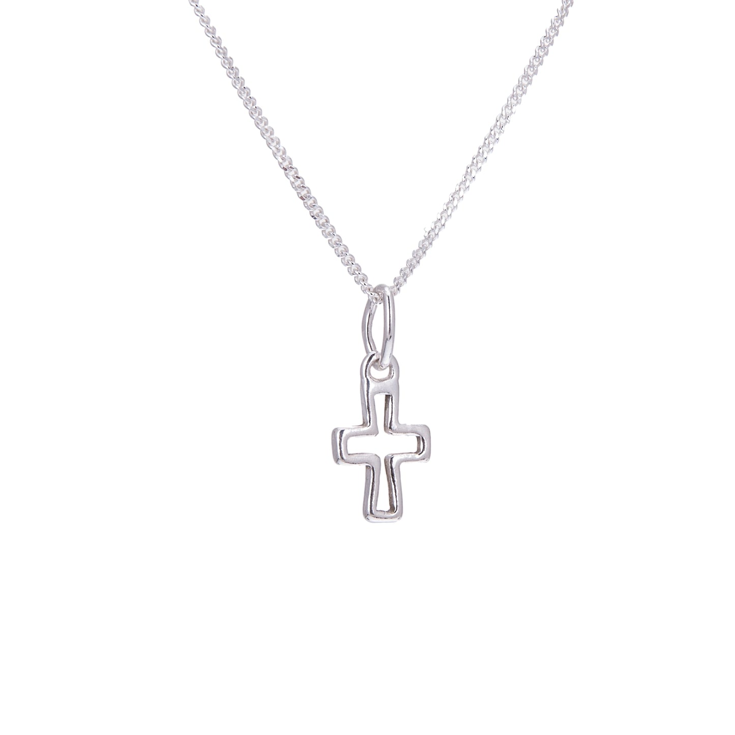 Winzig Sterlingsilber Kreuz Halskette 35,5 - 81cm