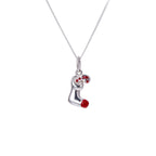 Sterling Silver Stocking & Candy Cane Necklace 14 - 32 Inch