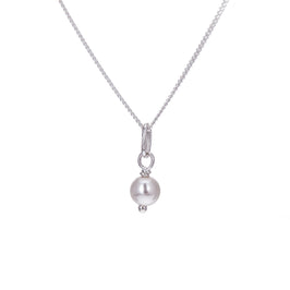 Sterling Silver Round Freshwater Pearl Necklace - 14 - 32 Inches