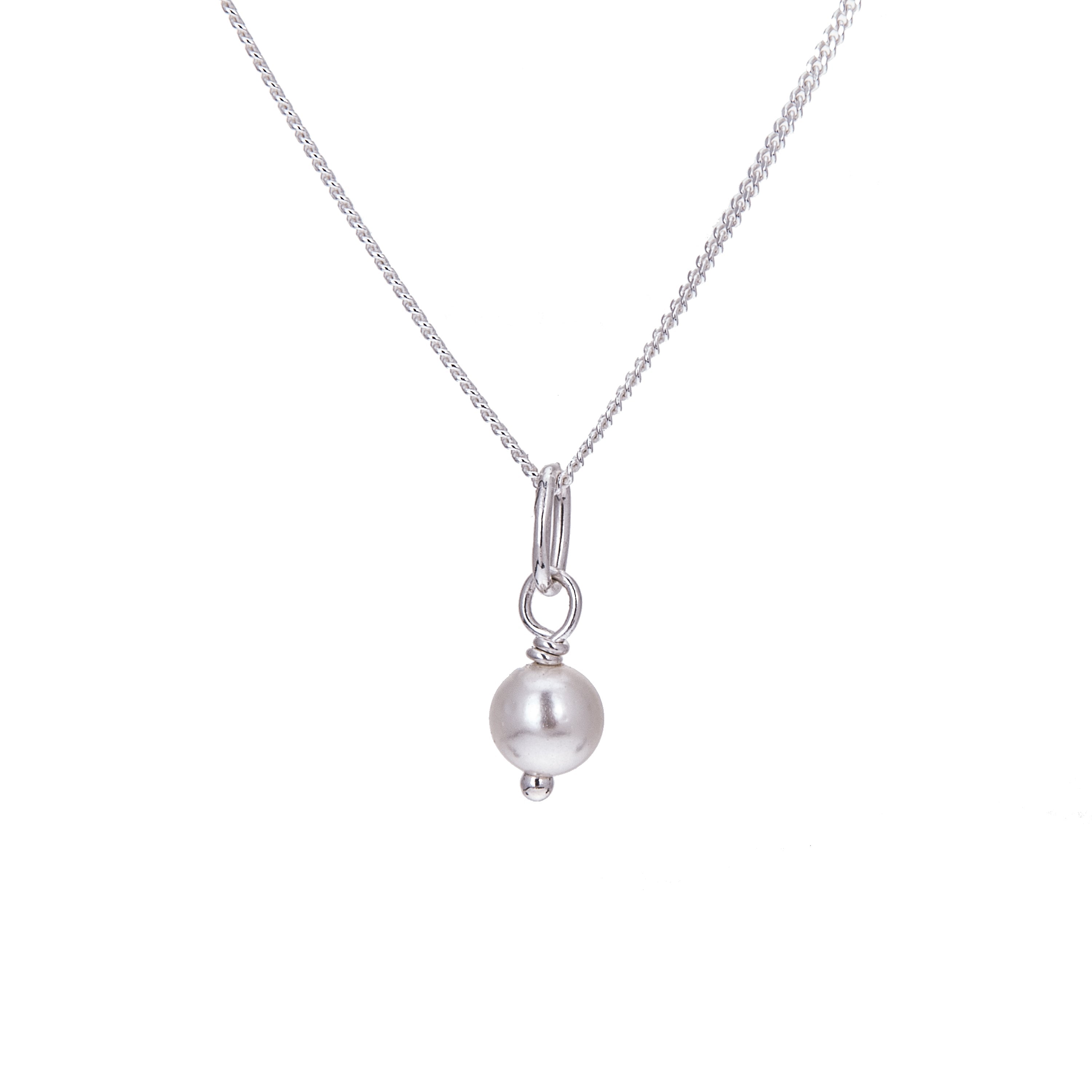 Sterling Silver Round Freshwater Pearl Necklace - 14 - 32 Inches