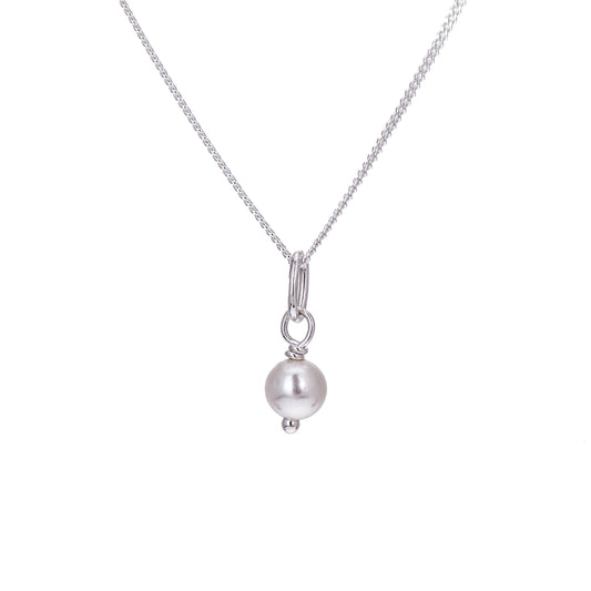 Sterling Silver Round Freshwater Pearl Necklace - 16 - 32 Inches