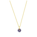 Gold Plated Sterling Silver & 4mm Alexandrite CZ Necklace - 16 - 22 Inches