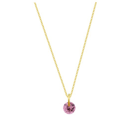 Gold Plated Sterling Silver & 4mm Tourmaline CZ Necklace - 16 - 22 Inches