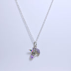 Sterling Silver Unicorn Enamel Necklace - 16 - 32 Inches