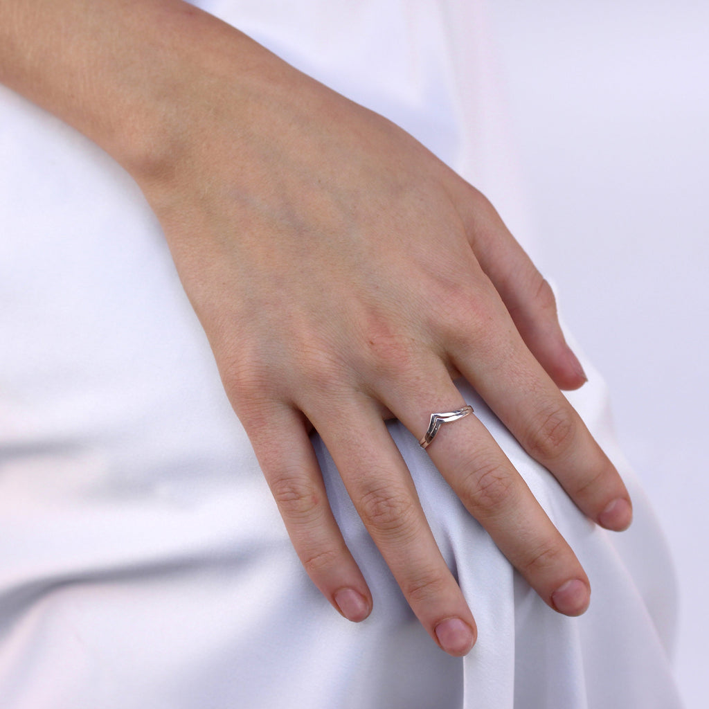 Sterling Silver Double Wishbone Adjustable Ring
