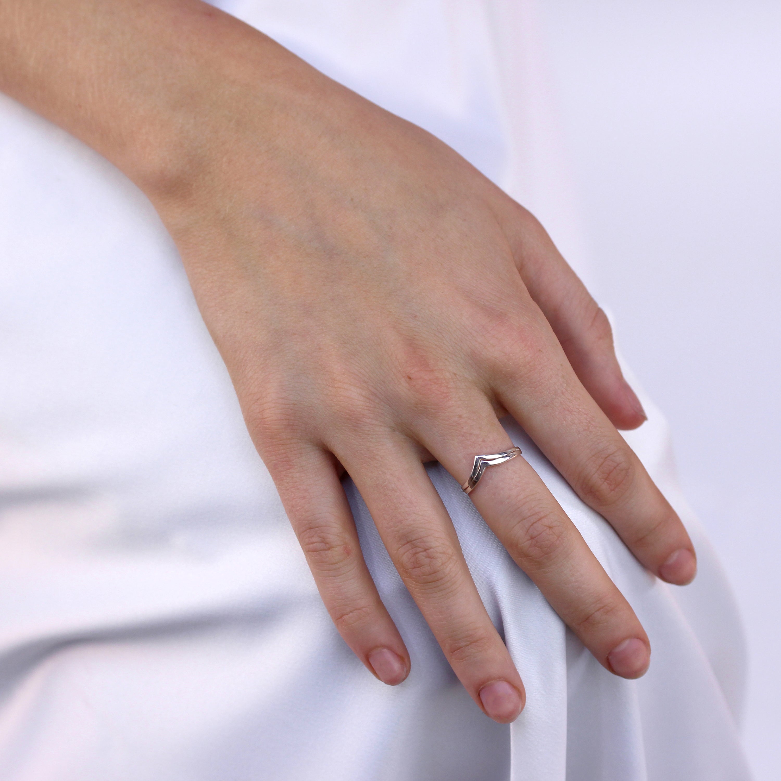 Sterling Silver Double Wishbone Adjustable Ring