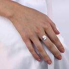 Sterling Silver Plain Round Disc Adjustable Ring