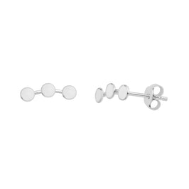 Sterling Silver Triple Disc Stud Earrings