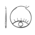 Sterling Silver Open Eye 27mm Hoop Earrings