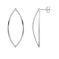 Large Sterling Silver Open Oval Stud Earrings