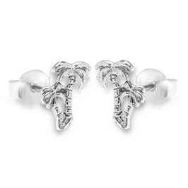 Small Sterling Silver Palm Tree Stud Earrings